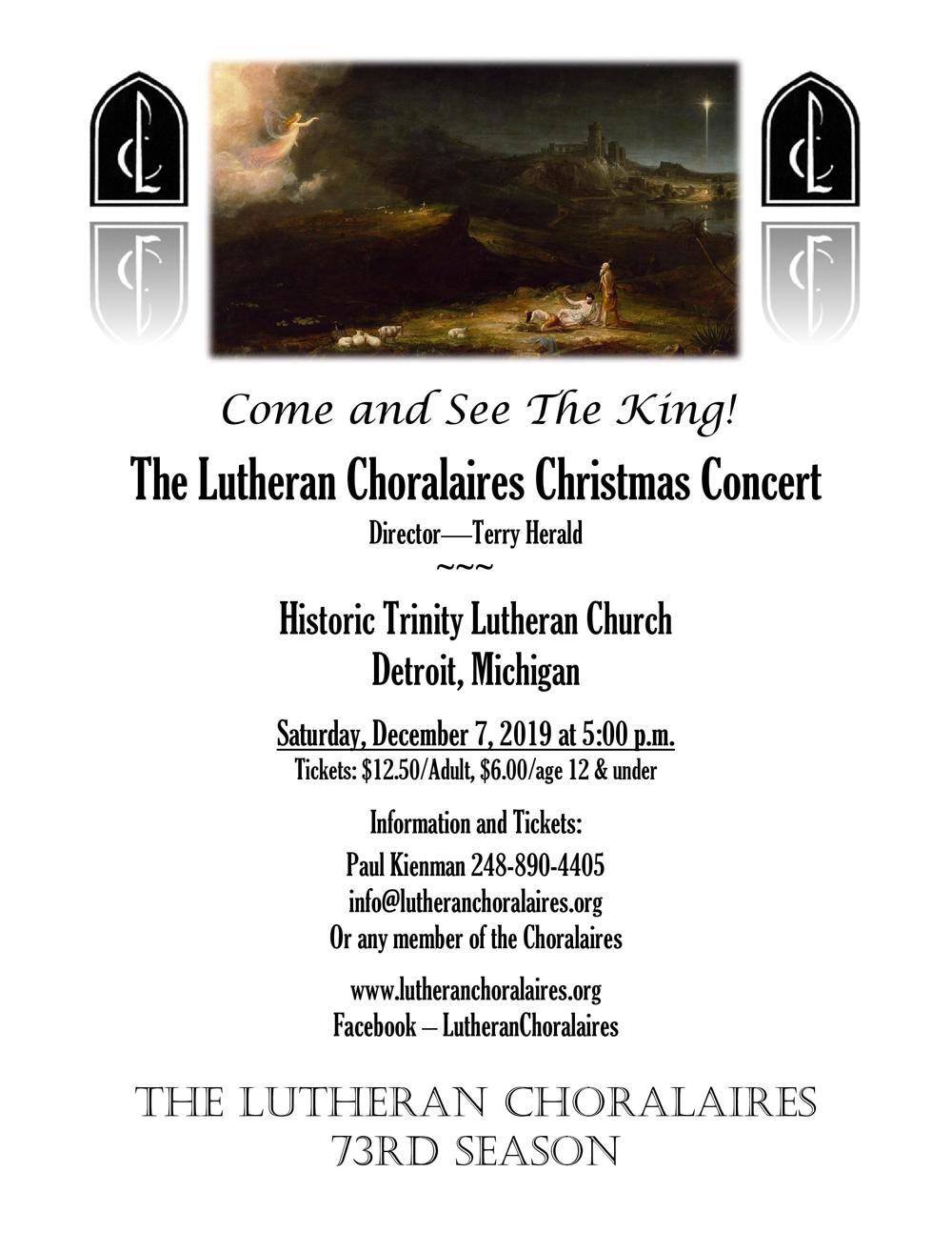 Lutheran Choralaires Christmas 2019 Flyer