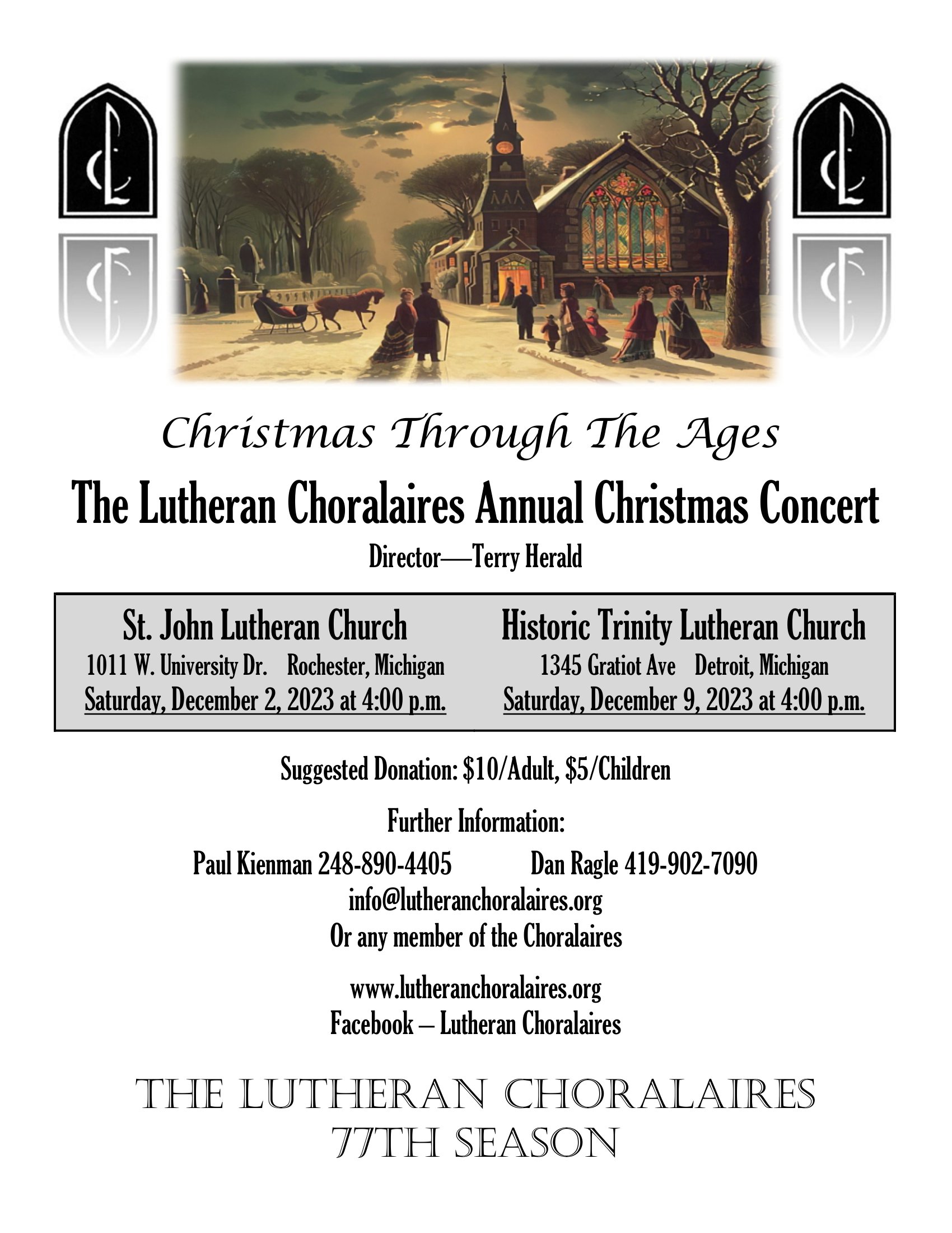 Lutheran Choralaires Christmas 2023 Flyer