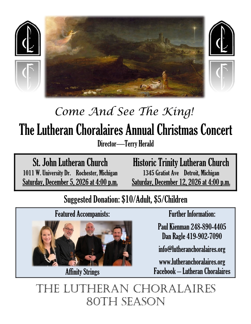 Lutheran Choralaires Christmas 2026 Flyer